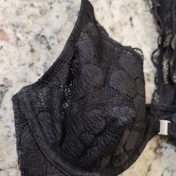 NWT Happy Coral black Lace Racerback Bra 34C - Picture 2 of 8